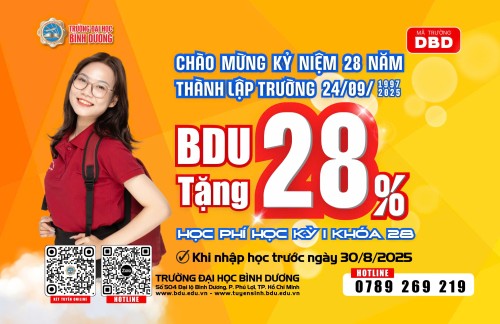 Mừng sinh nhật tuổi 28: Tặng ngay 28% học phí học kỳ I khi nhập học trước ngày 30/08/2025